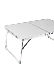 23.8" Beige Finish Foldable And Portable Mini Desk Tray - Silver