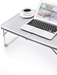 23.8" Beige Finish Foldable And Portable Mini Desk Tray