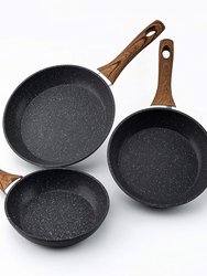 3-Piece Aluminum Non-Stick Induction Frying Pan Set