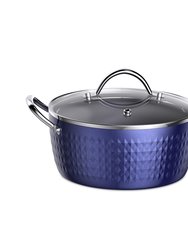 3.7 qt. Aluminum Alloy Nonstick Sauce Pan In Blue With Lid - Blue