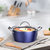 3.7 qt. Aluminum Alloy Nonstick Sauce Pan In Blue With Lid