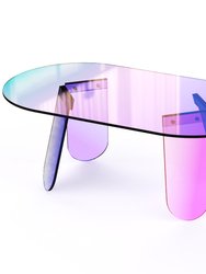 37.4 In. Oval Acrylic Coffee Table - Multicolor