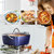 4.2 qt. Aluminum Alloy Nonstick Sauce Pan In Blue With Lid