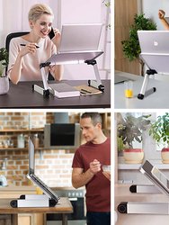 Aluminum Adjustable And Foldable Portable Laptop Stand In Black