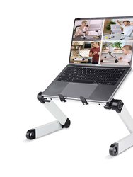 Aluminum Adjustable And Foldable Portable Laptop Stand In Black - Black