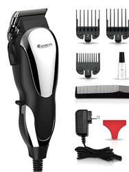 Professional Corded Hair And Beard Clipping And Trimming Kit - Silver/Black