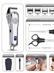 Professional LED Displayed Cordless Hair Trimmer Set With Grooming Kit