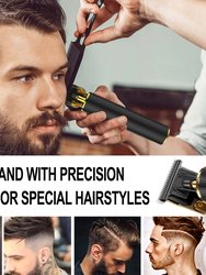 Professional Outliner Cordless Hair Trimmer Set With Grooming Kit - Black