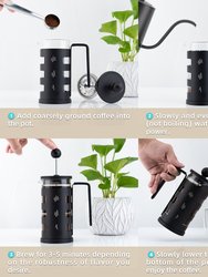 Stainless Steel French Press Coffee Maker With 4 Level Filtration System