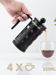 Stainless Steel French Press Coffee Maker With 4 Level Filtration System