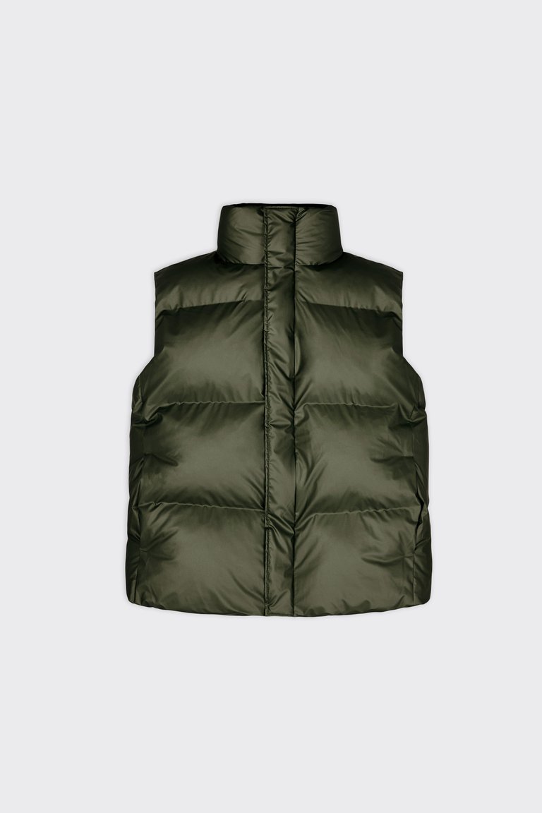 Boxy Puffer Vest - Evergreen
