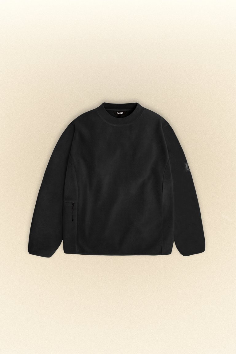 Fleece Crew Neck Sweatshirts - Black