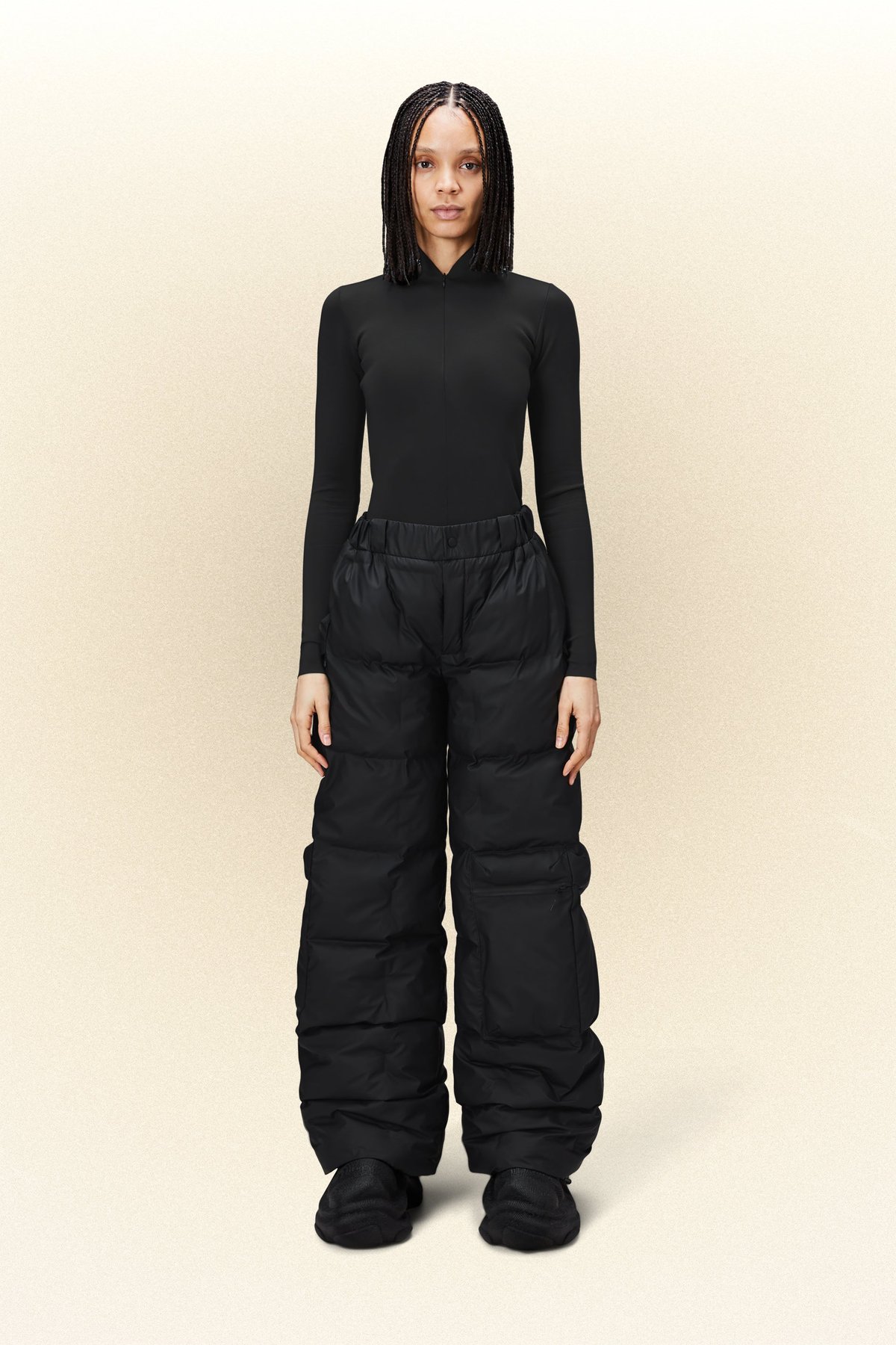 Rains HARBIN PUFFER PANTS - Trousers - black - Zalando.de