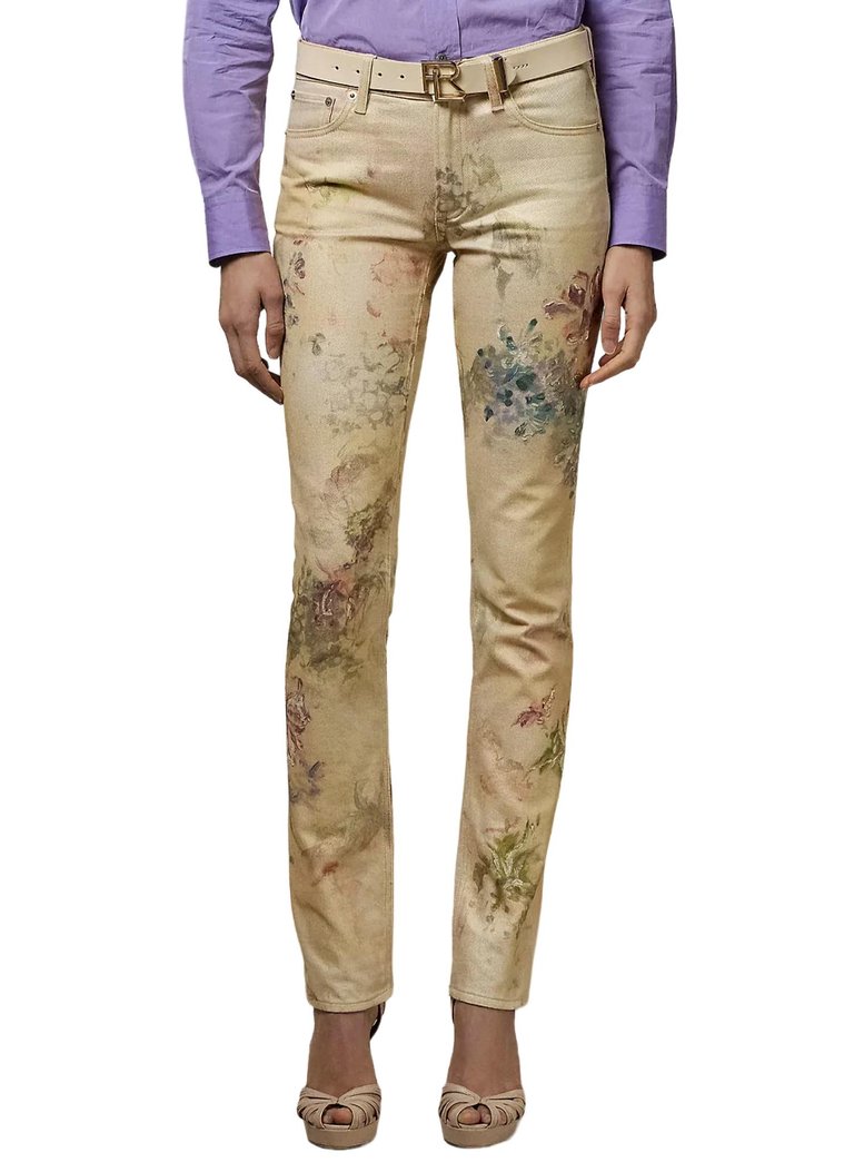 160 Slim Floral Full Length Pant In Faded Floral - Faded Floral