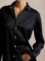 Polo Classic Fit Silk Shirt In Black
