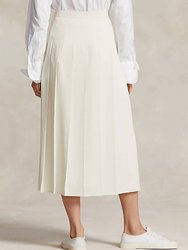 Polo Pleated A Line Midi Skirt