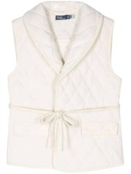 Polo Quilted Vest With Tie Belt - Natural Seeded