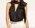 Claudia Bow Top In Black Petal - Black Petal