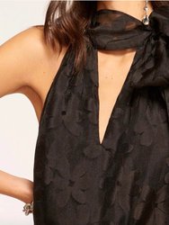 Claudia Bow Top In Black Petal