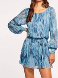 Emberly Dress - Calypso Blue Lurex Swirl