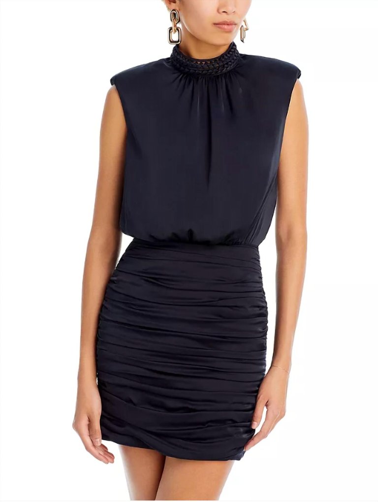 Emersyn Ruched Mini Dress In Black