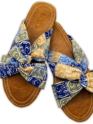 Zhou Slipper - Blue/Brown