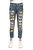 Boy's Skinny Fit Heavy Rip & Repair Denim Pants - Blue