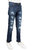 Boy's Skinny Fit Rip & Repair Denim Pants - Dark Blue