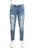 Boy's Skinny Fit Rip & Repair Denim Pants - Light Stone - Light Stone