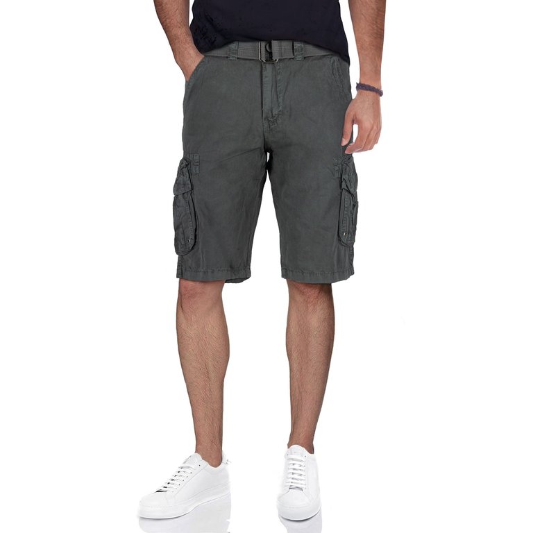 Men's Belted 12.5" Inseam Cargo Shorts - Grey