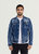 Men's Denim Jacket Medium Distressed Rips - Blue