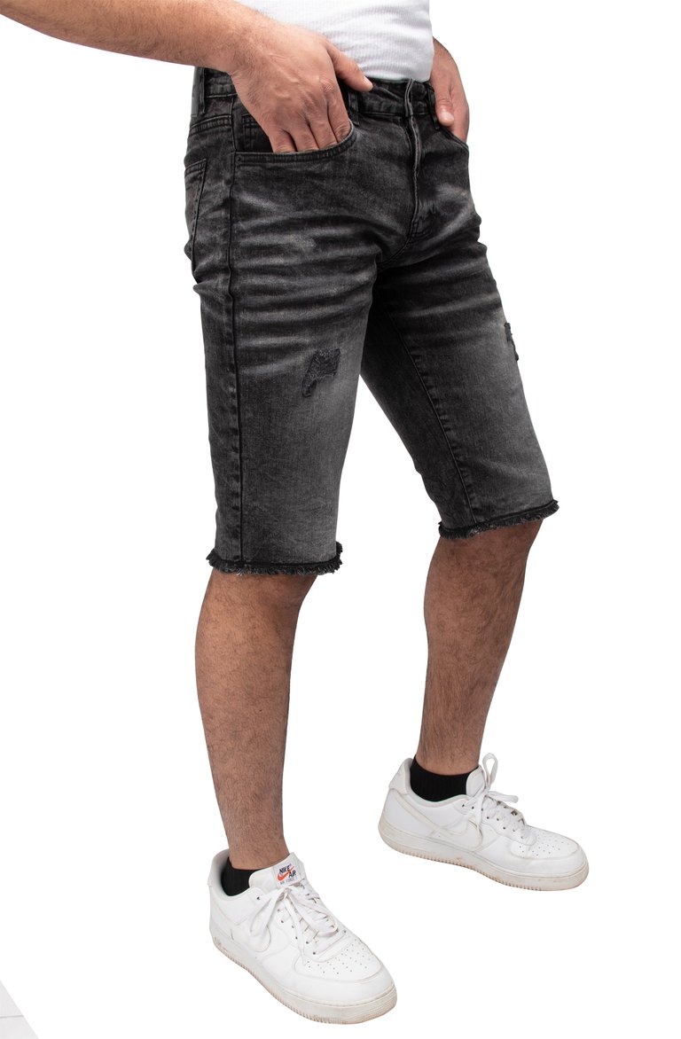 Men's Denim Shorts, Rips Distress Frayed Cut Off Slim Fit Jeans Short for Men