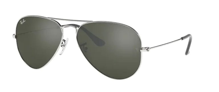 Aviator Large Metal Silver Grey Mirror Sunglasses - Silver Grey Mirror