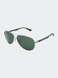 Mens Carbon Fibre Sunglasses - Grey/Green
