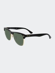 Mens Clubmaster Oversized Black Square Sunglasses - Black