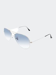 Womens Gradient Aviator Silver Sunglasses - Silver