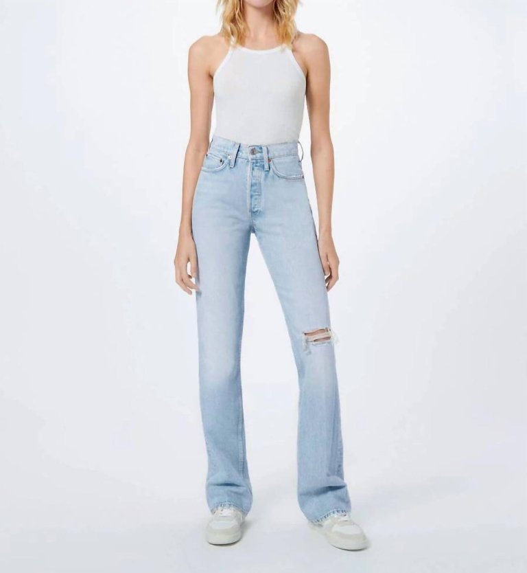 70's High Rise Bootcut Jean In Light Torn 7 - Light Torn 7