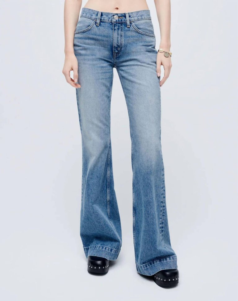 70S Low Rise Bell Bottom Jean - Lake Blue