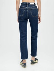 70's Stove Pipe Jeans In Dark Rinse