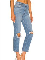 70's Stove Pipe Jeans In Destroyed Dawn