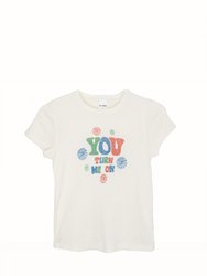 90's Baby "You Turn Me On" Tee In Vintage White