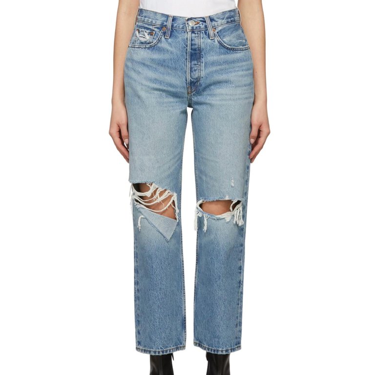 90's Crop Low Slung Jeans In Medium Raf - Medium Raf