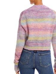 90's Crop Oversized Cardigan In Purple Space Dye