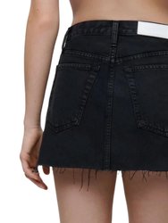 90's Mini Skirt In Washed Black