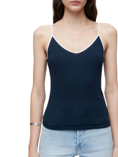 RE/DONE 90's Spaghetti Strap Tank Top In Navy With Ivory product
