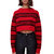 Cropped Boatneck Pullover Sweater In Red Black Rugby - Red Black Rugby