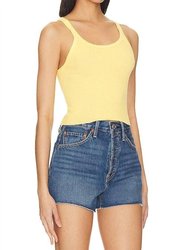 Cropped Ribbed Tank - Yellow