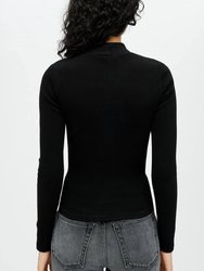 Keyhole Mock Neck Top