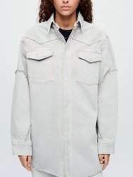 Oversized Shirt Jacket - Greyish