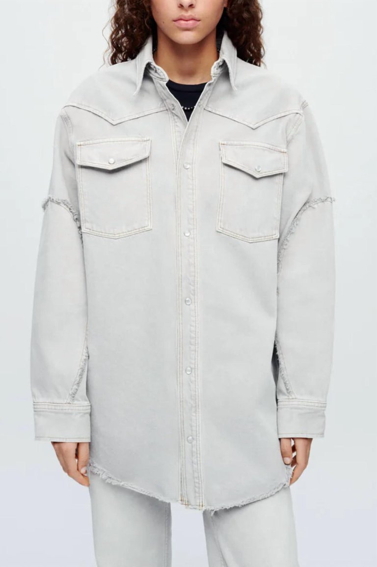 Oversized Shirt Jacket - Greyish